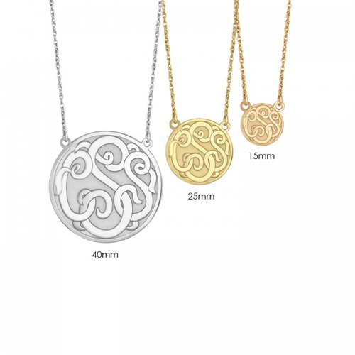 Allison and Ivy Sterling Silver Necklaces with Monogram