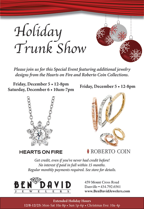 Holiday Trunk Show in Danville Virginia
