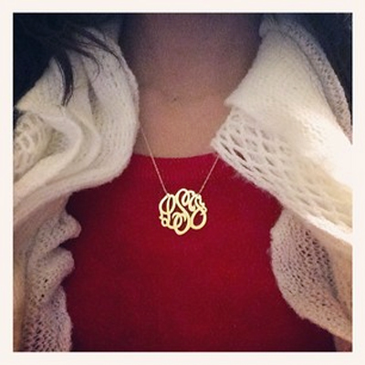 Next the Monogram Necklace is Made