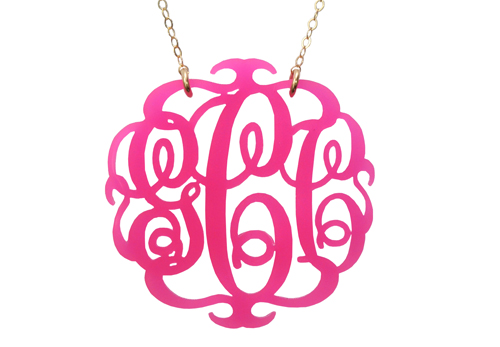 Drawing of monogram jewelry pendant