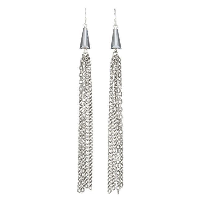 Shimmering fringe earring pair