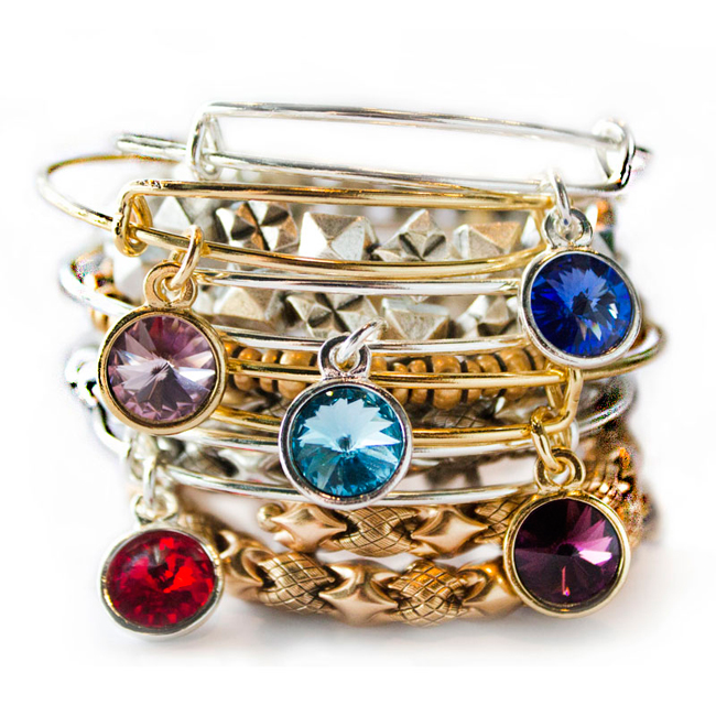 Alex and Ani bangle collections include birthstones!