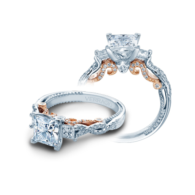 A diamond engagement ring for the bridge from Verragio.