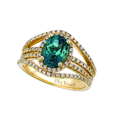 Emerald engagement rings are hard to find so you can use a LeVian green diamond ring.