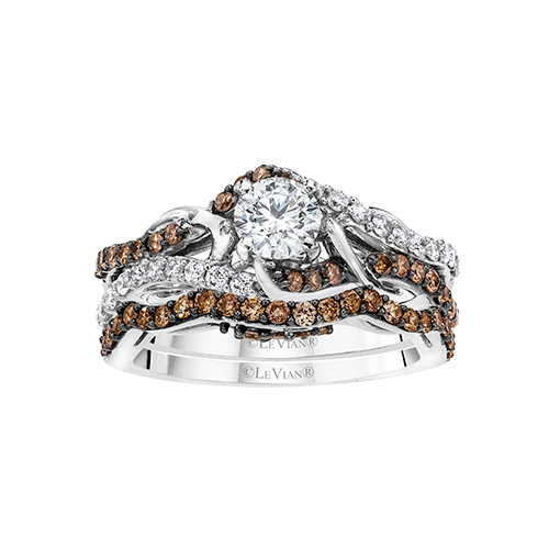 Engagement ring with chocolate diamonds from LeVian and Ben David Jewelers