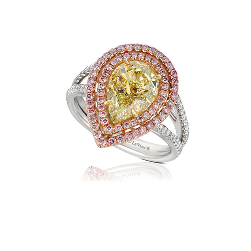 A Tear Drop Setting for a Yellow Chocolate Diamond Ring