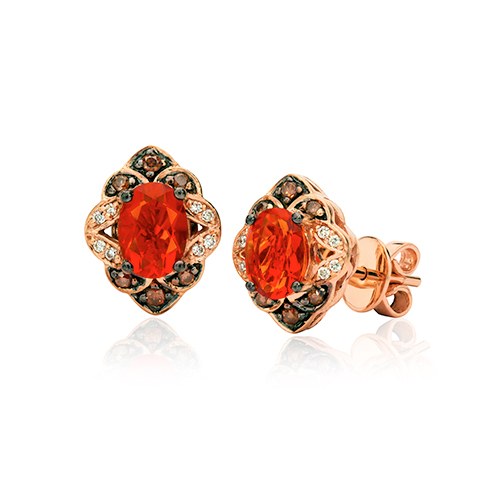 Red bridal earrings designed by LeVian jewelers.