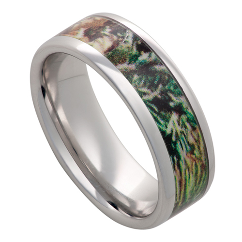 The Camo Hideout Men's Ring design for your camo wedding.