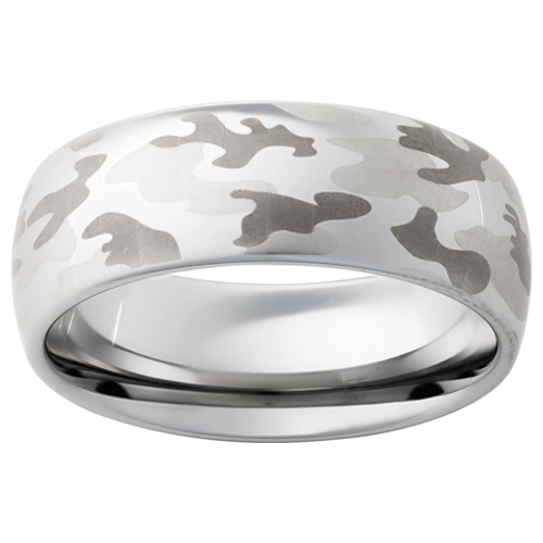 Men's wedding band in camo.