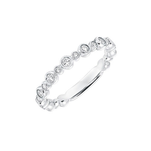 Bezel style wedding band sold by Ben David Jewelers.