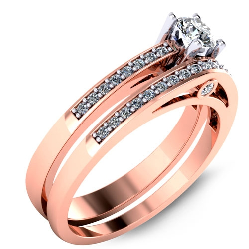 Low cost engagement ring in rose gold designed by Malo.