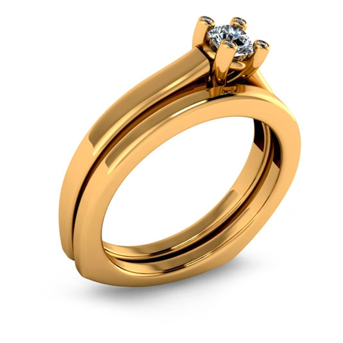 Yellow gold affordable engagement ring in a classic style.