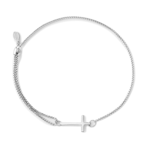 A cross on a sterling silver bangle from Alex and Ani
