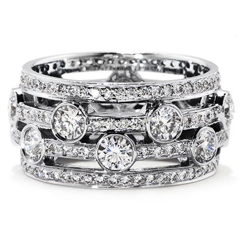 A white gold multiple diamond ring sold by Ben David Jewelers