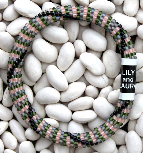 Lily and Laura crocheted, beaded bracelet for men.