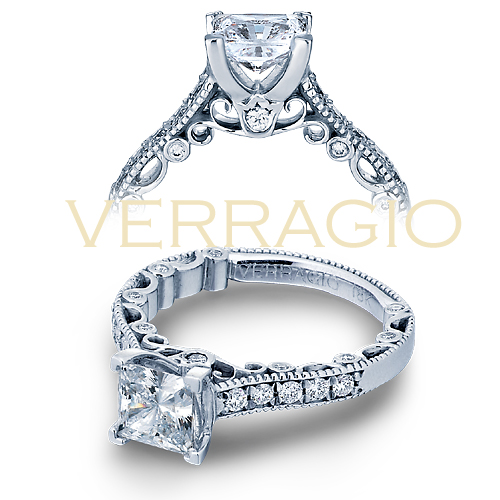 Princess Cut Diamond Engagement Rings are made by Verragio.