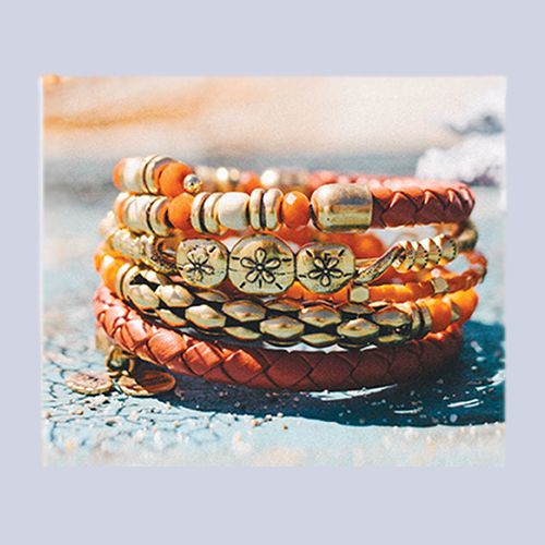 Bangles in Red Coral and Oranges from Alex and Ani.