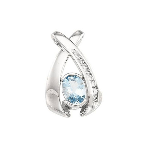 Aquamarine pendant online at Ben David Jewelers.