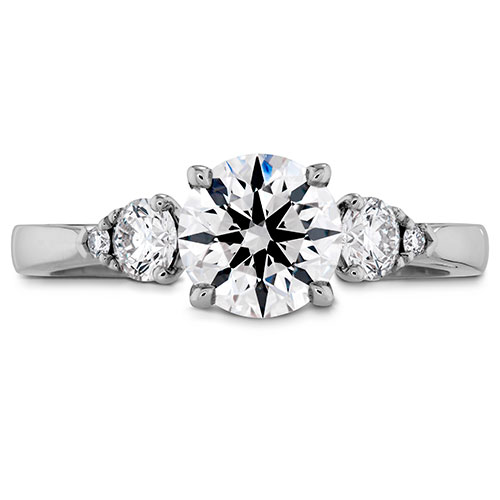 This engagement ring choice has three large stones in the setting.