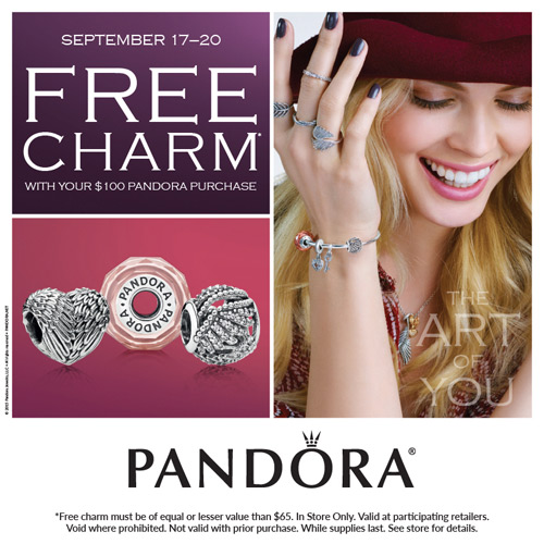 Get a free Pandora charm at Ben David Jewelers.