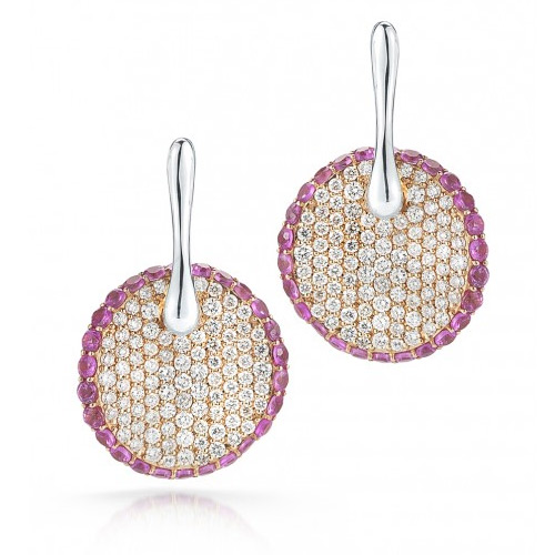 Roberto Coin Earrings with pink sapphires.