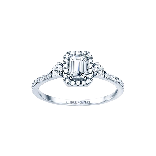 Convert this diamond engagement ring into an emerald ring.