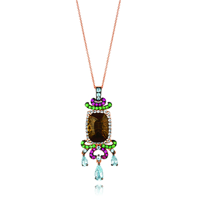 This Le Vian necklace features a square chocolate diamonds.