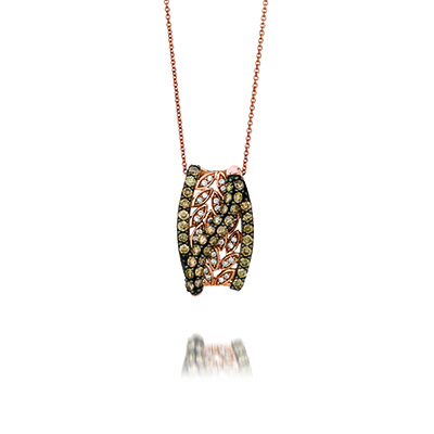 Chocolate diamond pendants are made by Le Vian Jewelers.