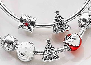 Beautiful silver Christmas charms designed by Pandora.