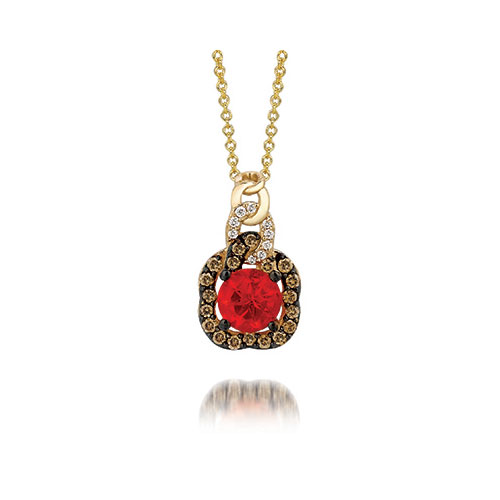 Many rings, pendants and earrings contact a red diamond when Le Vian designs them.