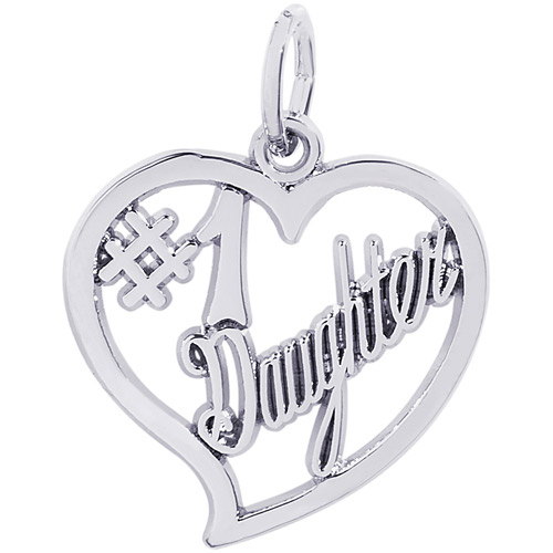 Sterling silver charm for a daughter on Valentine's Day.