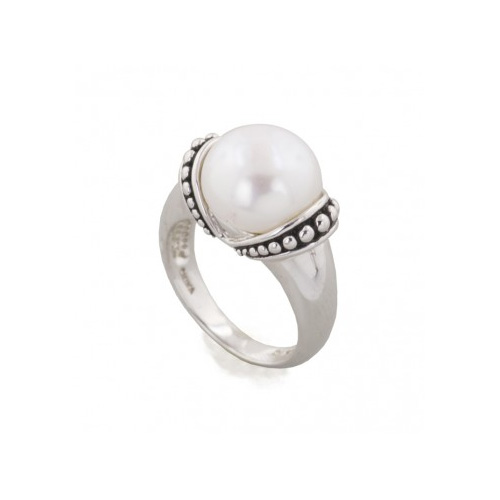 Sterling Silver is a popular metal for pearl rings.