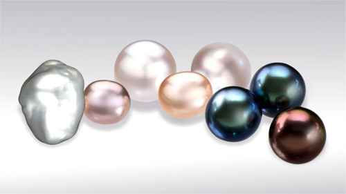 Pearls have a variety of shapes and colors.