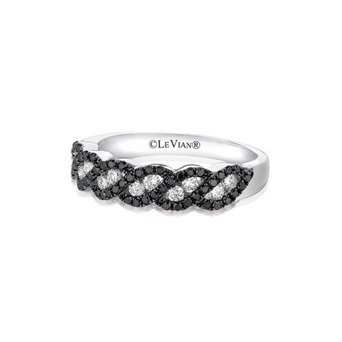 This black diamond ring appears to be braided.