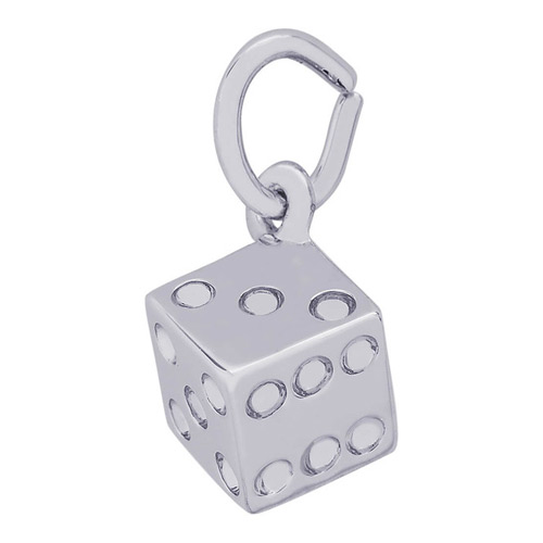 Add a little luck to your favorite dice game with a sterling silver dice charm.