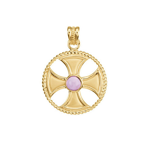 Amethyst Pendant in Gold compliments your earrings that are made with amethyst.