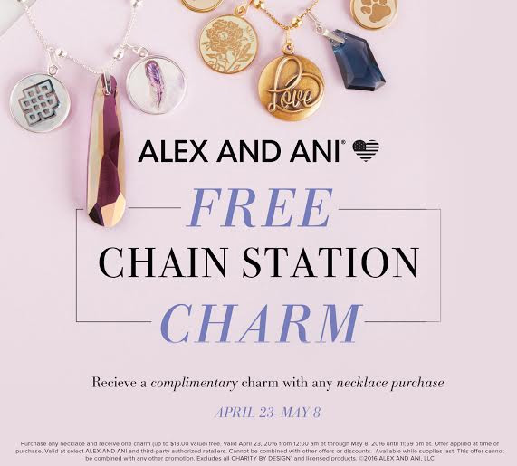 Free Alex and Ani Charm for Mother's Day.