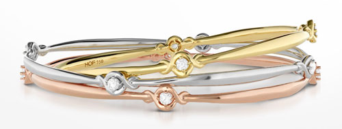 Bangles can also be in gold and have diamonds!