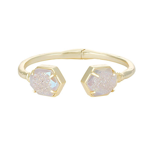 Kendra Scott have many rings, earrings and bracelets featuring druzy.