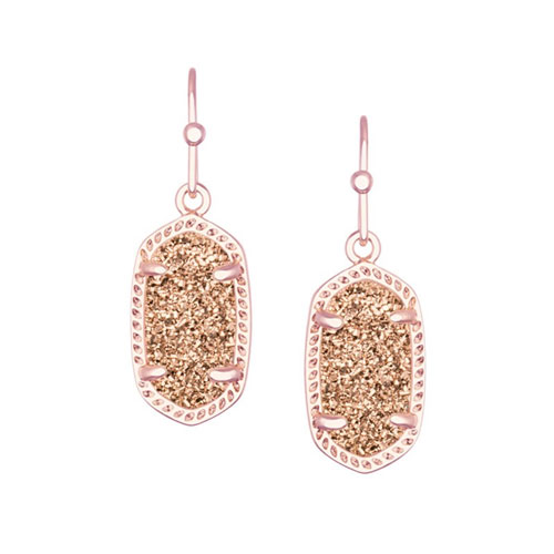 Kendra Scott druzy is featured in many earrings, bracelets and pendants.