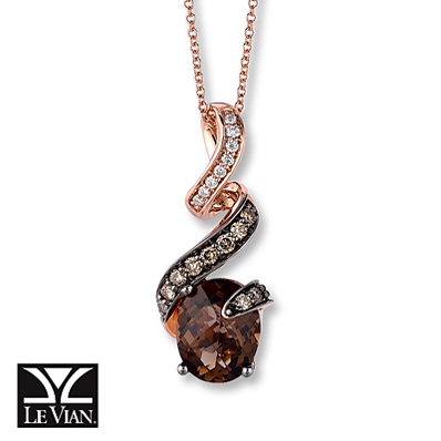 This Le Vian necklace blends white diamonds with chocolate diamonds.