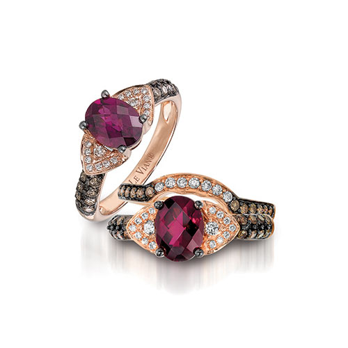 This Levian Chocolate diamond ring also has one of their fiery red diamonds!