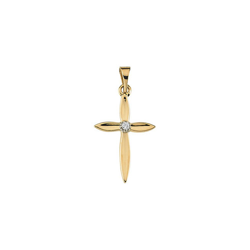 This pendant is a sleek design with a diamond in the middle.