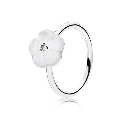 Enamel is used sometimes on Pandora rings.