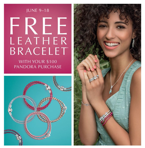Get a free Pandora leather charm bracelet.