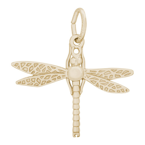 This Dragonfly is a 14 karat gold charm, but it is also available in 10K gold and sterling silver.