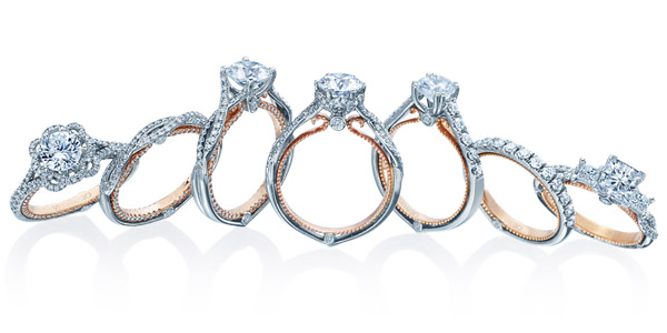 There are many collections of gold engagement rings at Ben David Jewelers.