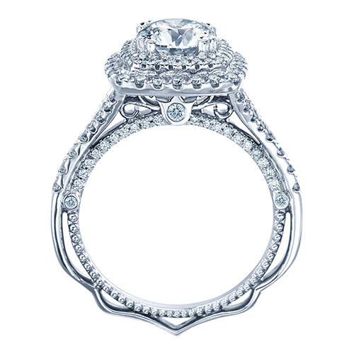 This gold engagement ring is in white gold.