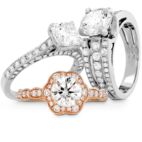 Enjoy writing your wedding vows under the sparkly light of one of these diamond engagement rings.