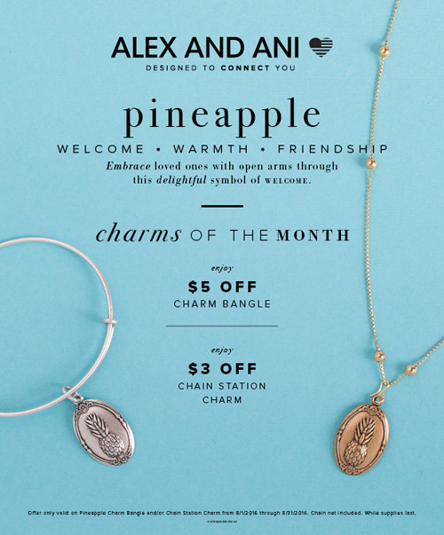 Alex and Ani Charm of the Month flyer explains all the details.